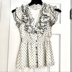 White & Black Polka Dot Blouse
